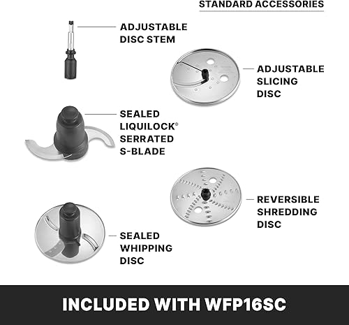 Vista 13 de Waring WFP16S - Procesador de alimentos comercial de 4 cuartos de galón, motor de 2 HP, tubo de alimentación extragrande, sistema patentado