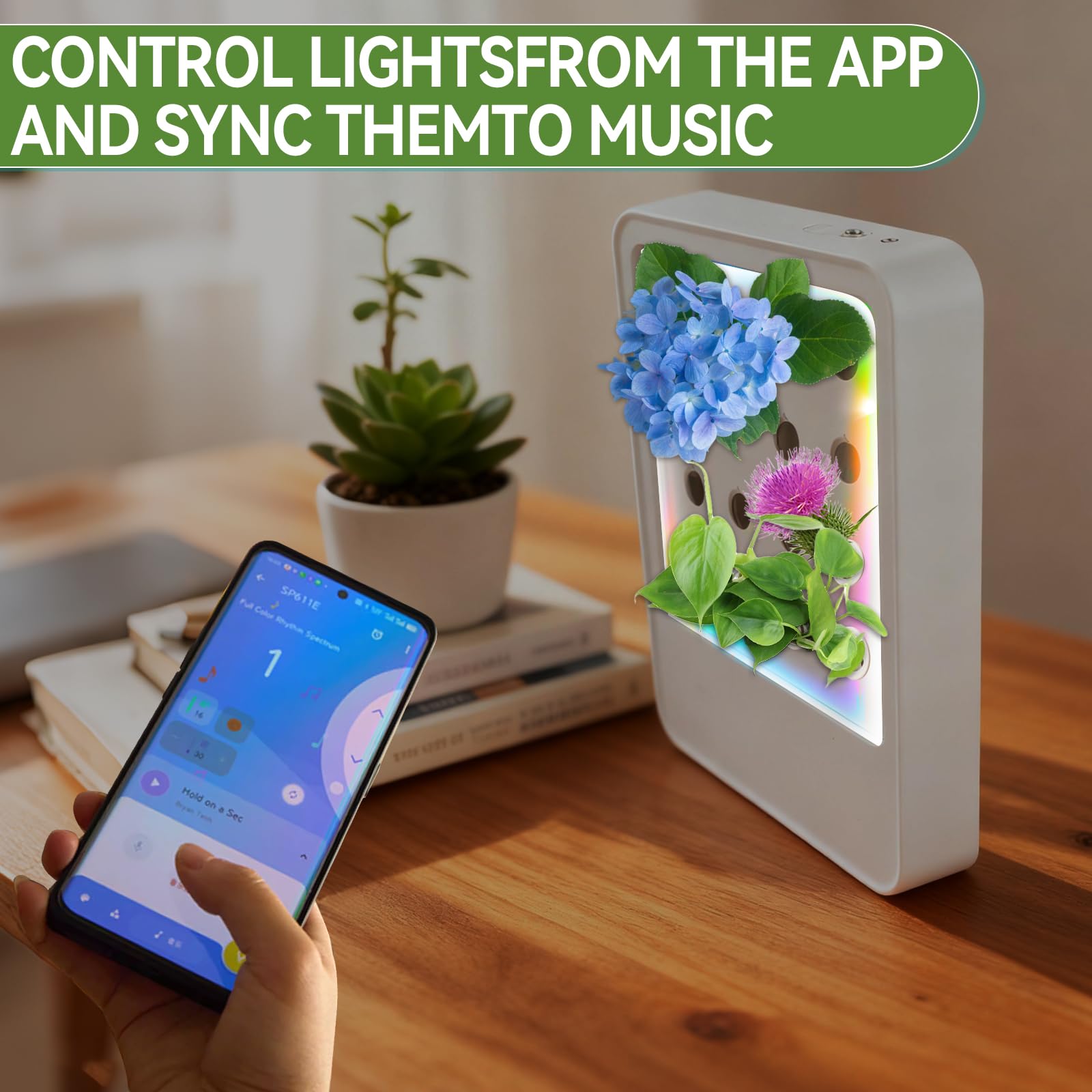 CDIYTOOL Sistema de cultivo hidropónico con luz LED de crecimiento, jardín de hierbas de 16 cápsulas, juego inteligente de germinación de plantas con riego automático, luz ajustable