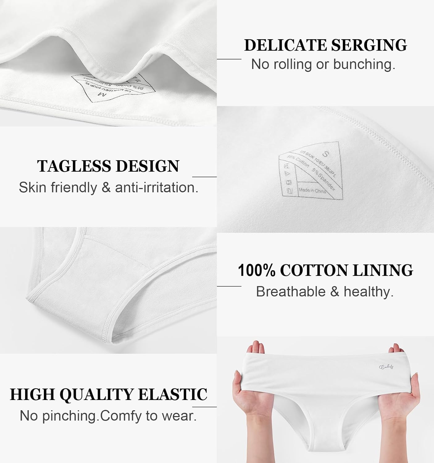 coskefy Women's Underwear Cotton Hipster Panties Low Rise Briefs Soft Strench Breathable Ladies Bikini Underwear 6 Pack - Image 5