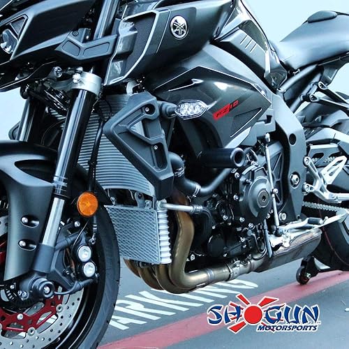Miniatura 4 de Shogun 2017 Yamaha FZ10 FZ 10 2018 2019 2020 2021 2022 MT-10 MT 10 SP Negro Deslizadores de marco sin corte para modelos ABS y no ABS - 750-6819 -