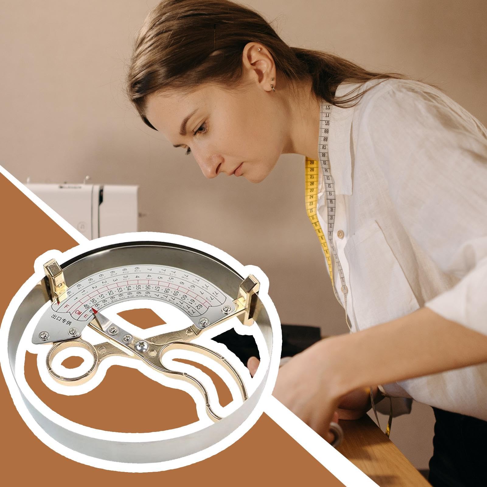 Medidor para sombreros Portátil Ergonómico De Alta Precisión | Medidor para tocados Para Costura Tejido Manualidades Sombreros Hechos A Mano Proyectos DIY De Medición De