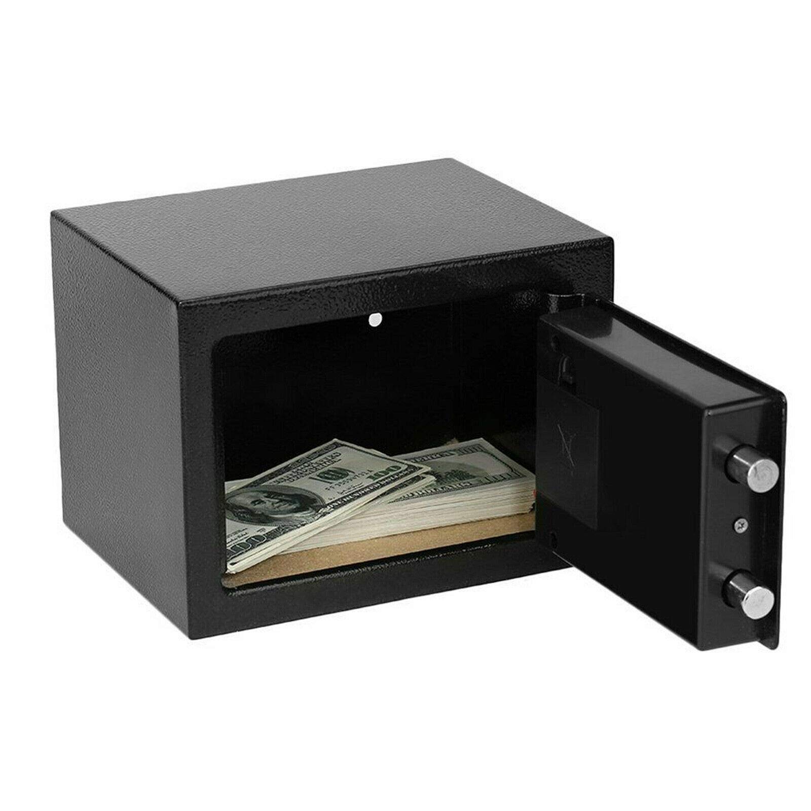 Lucn Black Electronic Password Security Safe Money Cash Deposit Box Office Home Safety Mini 4.6L Secure Digital Steel Safe Electronic High Security Home Office Money Safety Box