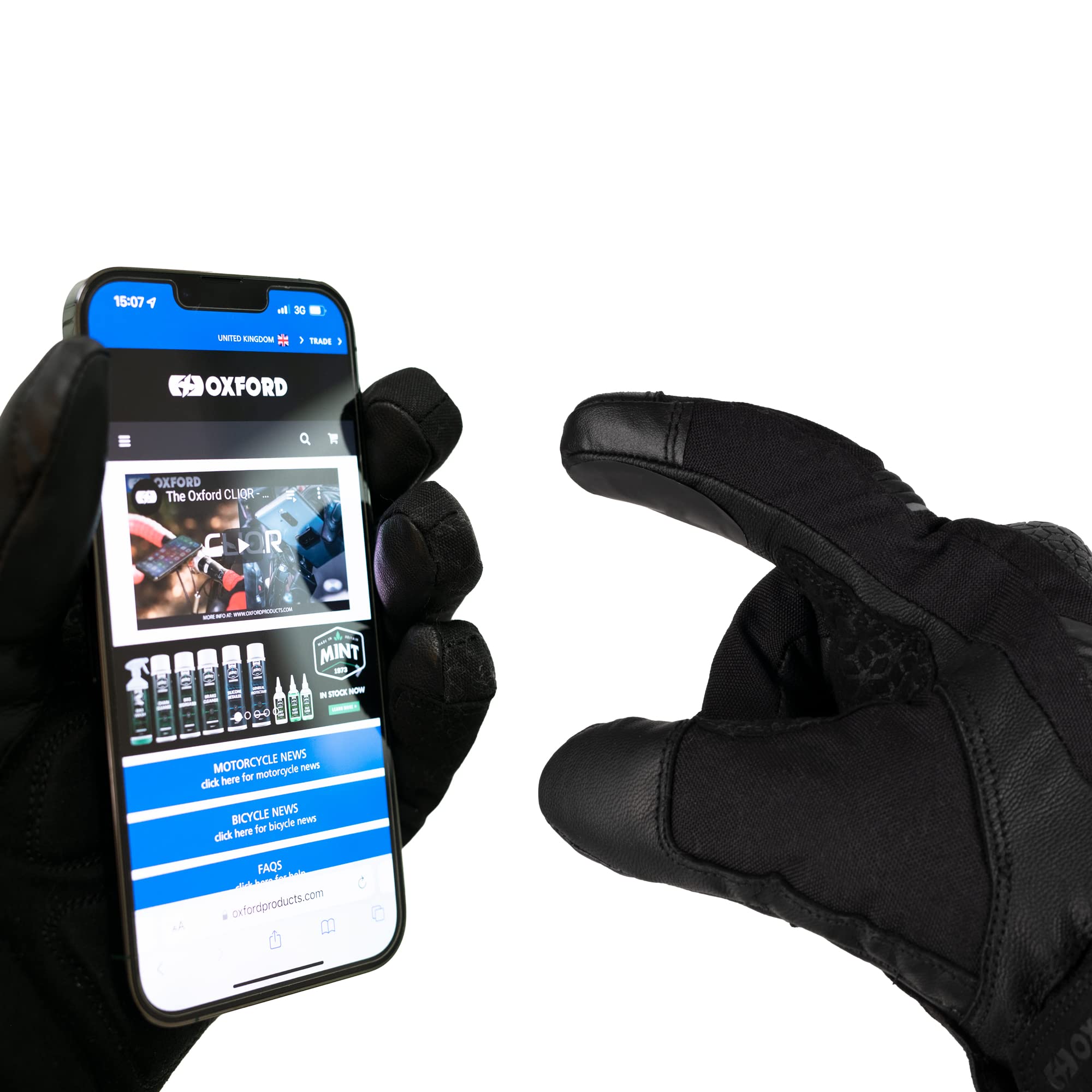 Oxford Products Smart Fingers Contact pour gants tactiles Noir Taille unique, Noir, taille unique