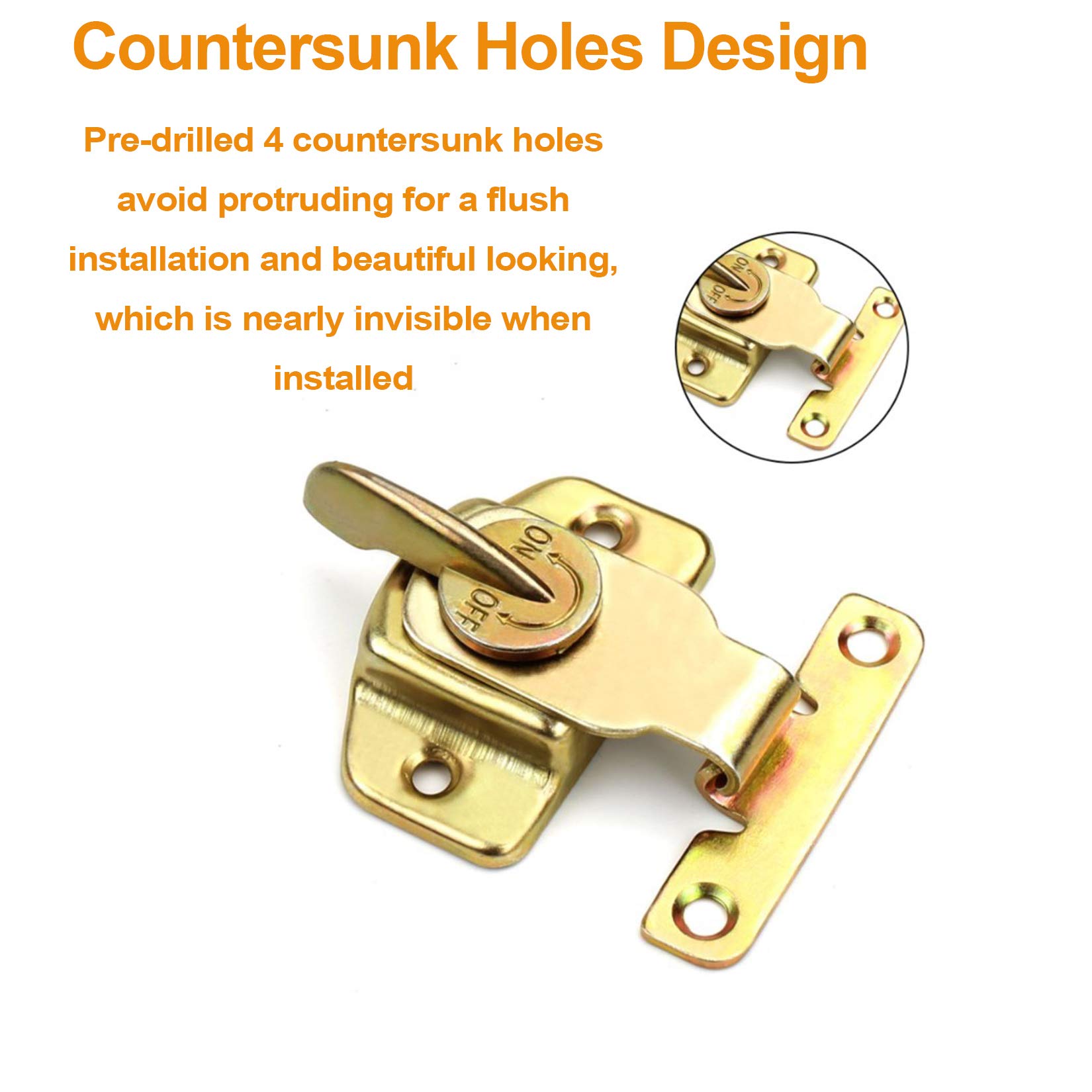 12Pieces Dining Table Locks, HNBun Metal Dining Training Table Buckles Connectors, Heavy Duty Table Leaf Hardware Accessories for Table, Wooden Case, Cabinets, Drawers, Cupboards, Brass Plated 1