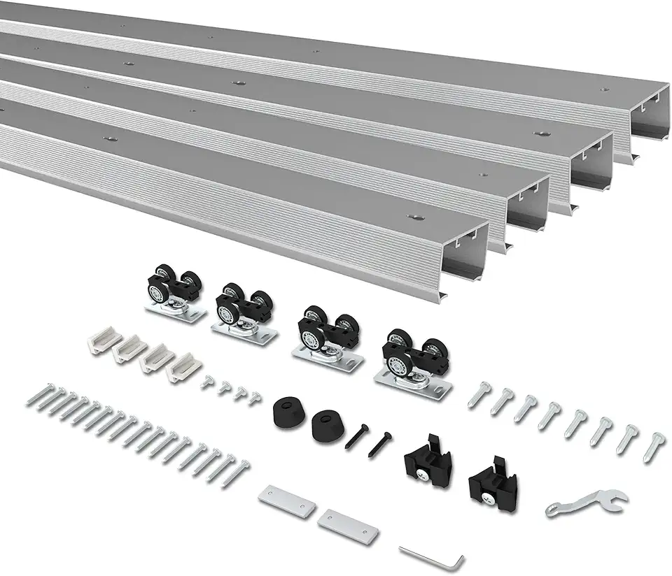 Pocket Door Track Solutions: 5 Top Options for Smooth Sliding 17 10ft Double Pocket Door Track Kit (Two 56.7" Rails)