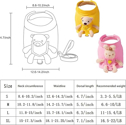 Miniatura 5 de Juego de arnés y correa para perro pequeño, cómodo y duradero para caminar (rosa, S)