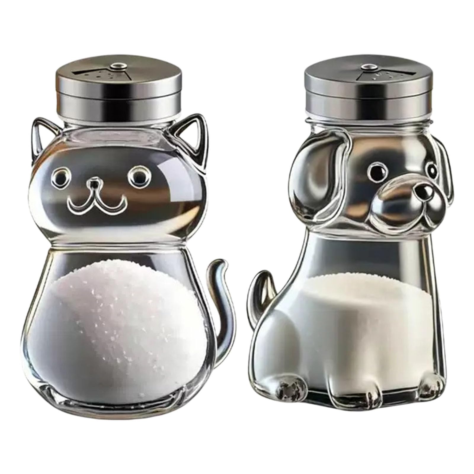 our fave Sturdy Glass Salt Pepper Storage Jar Pair with Leakproof Cap Ideal for Daily Cooking Needs Glass Seasoning Agitators
