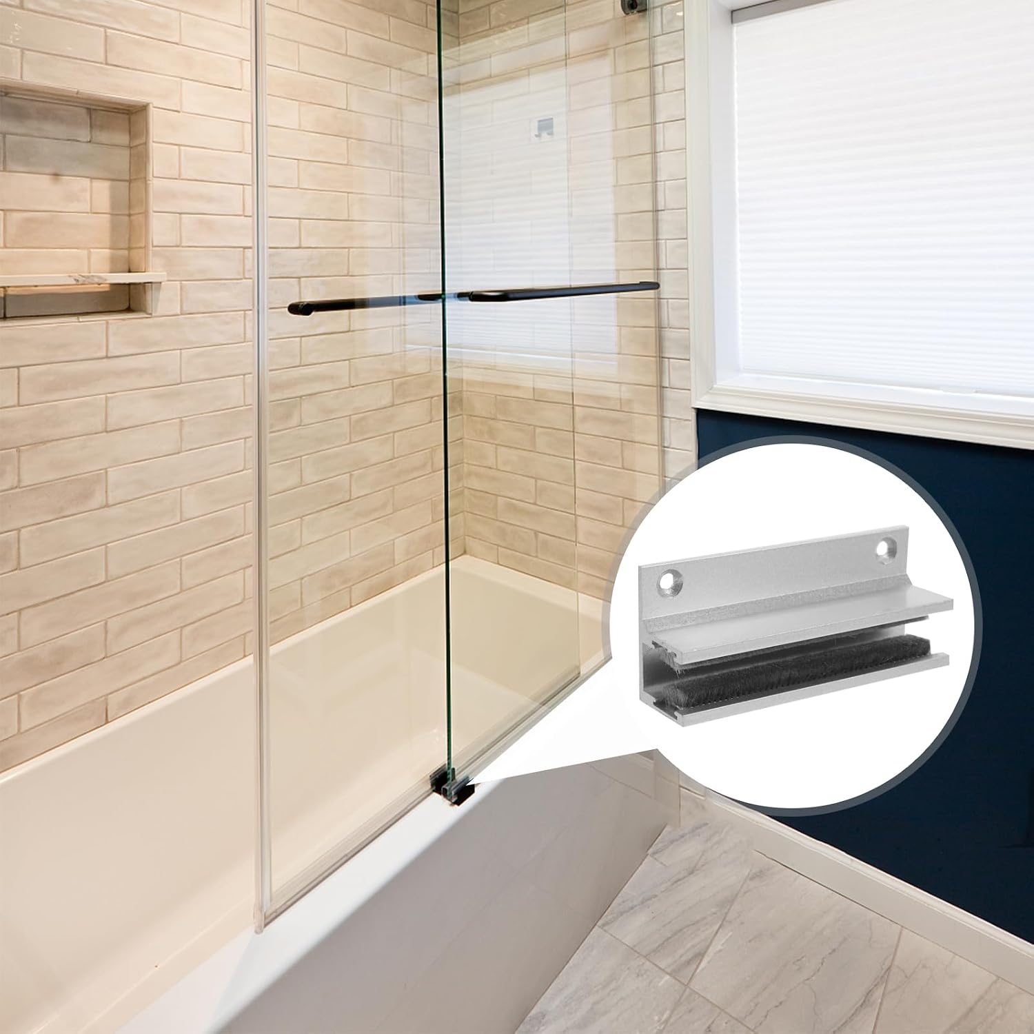 OSALADI Glass Door Guide Bottom Shower Door Bottom Guide Universal Shower Wheels Track Accessories for Roller Sliders