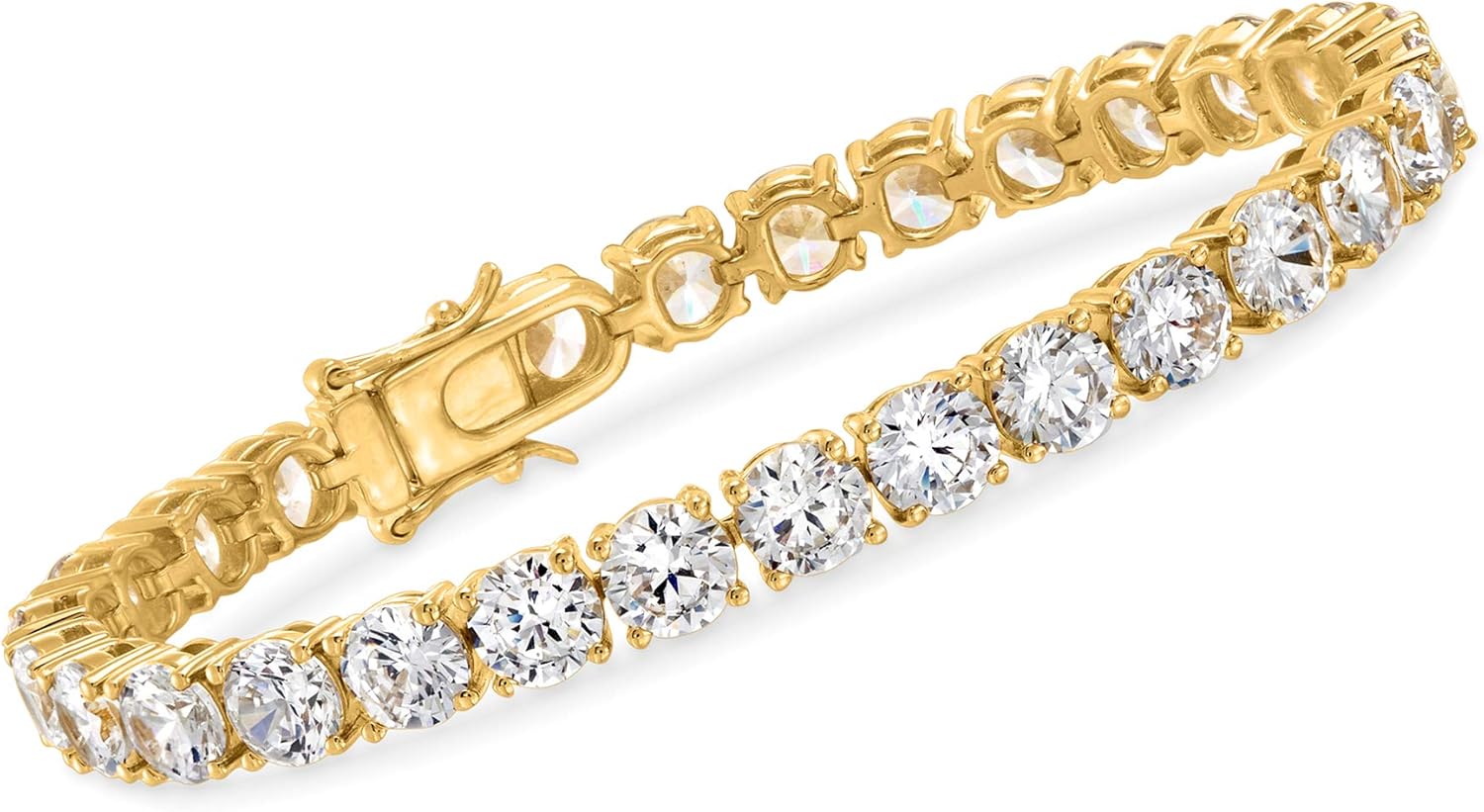 Ross-Simons 23.00 ct. t.w. CZ Tennis Bracelet in 18kt Gold Over Sterling