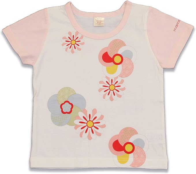 Amazon Co Jp 京都くろちく ベビーブランド Mamekuro まめくろ ベビーtシャツ 白 ピンク 和柄 半袖 子供服 キッズ服 幼児服 男の子 女の子 服 ファッション小物
