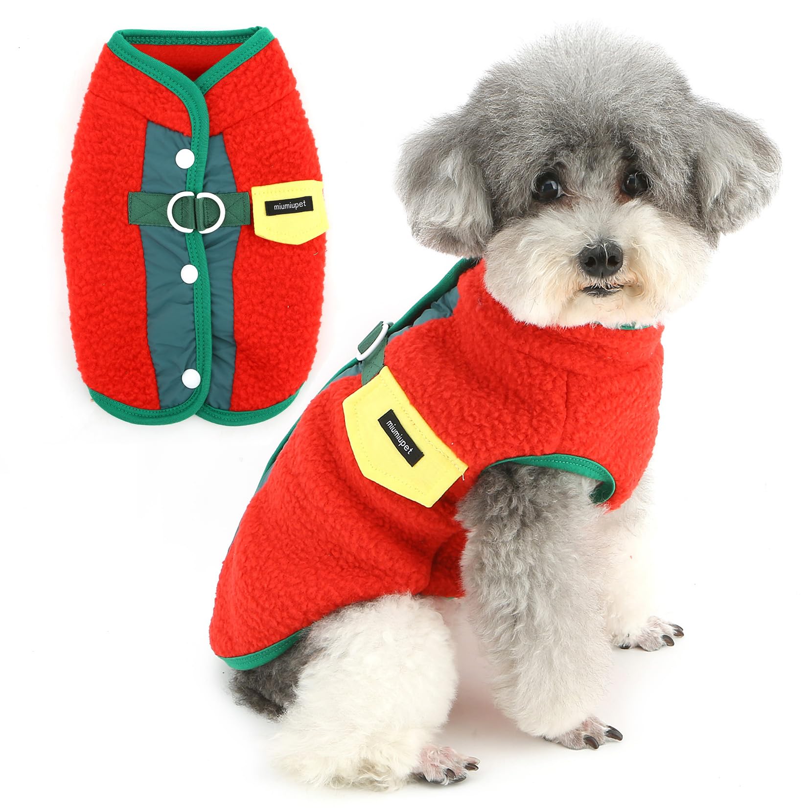 Zunea Fleece Dog Jumpers for Small Dogs Winter Puppy Sweater Coats with D-Ring Soft Warm Jackets Jumper Fluffy Cold Weather Pet Apparel for Chihuahua Yorkie Red XL