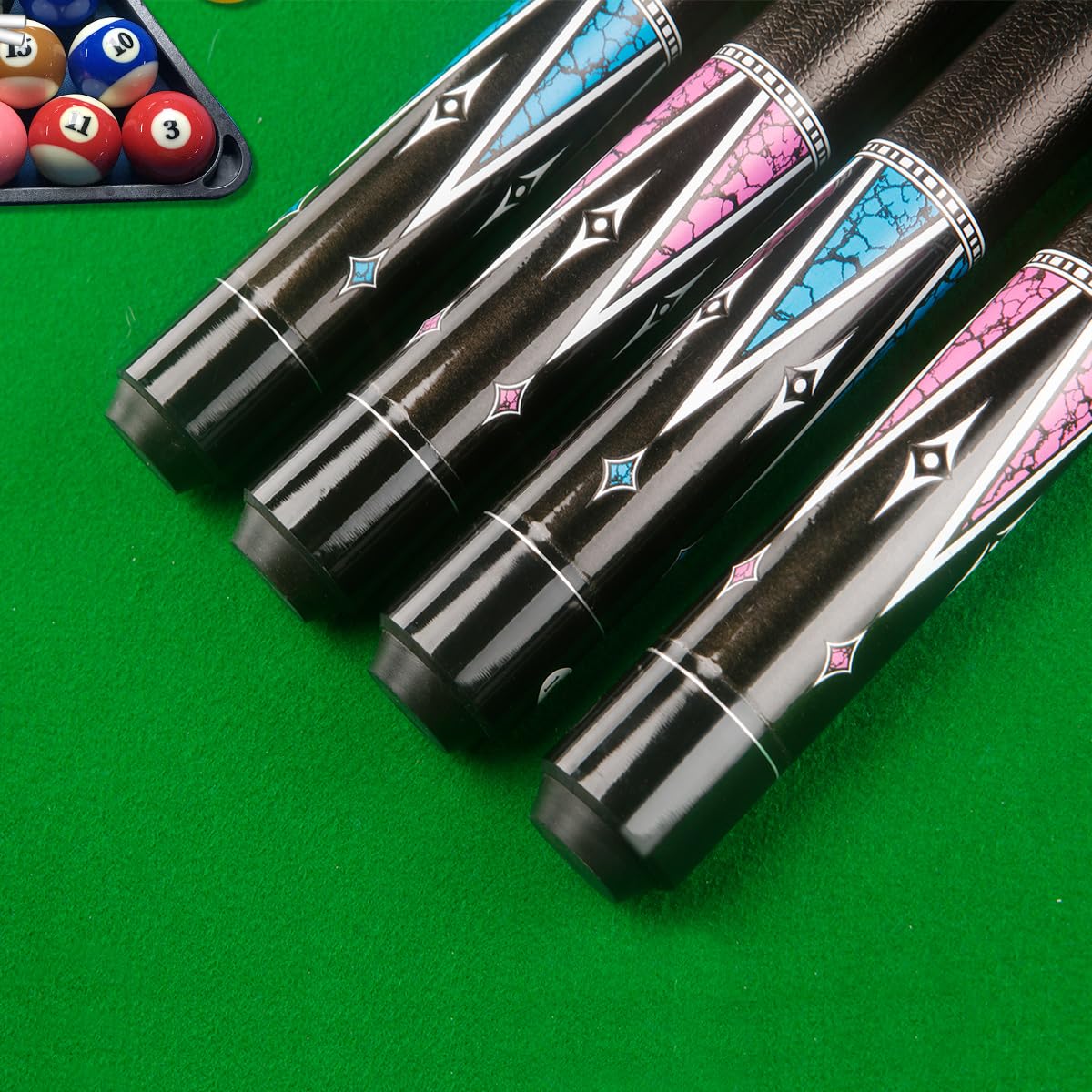 Billiards Short Pool Cue Stick, 48inch Billiard Cue Sticks, Table Pool Stick for Beginners, Hardwood Canadian Maple Pool Sticks for Billiard Table Sports