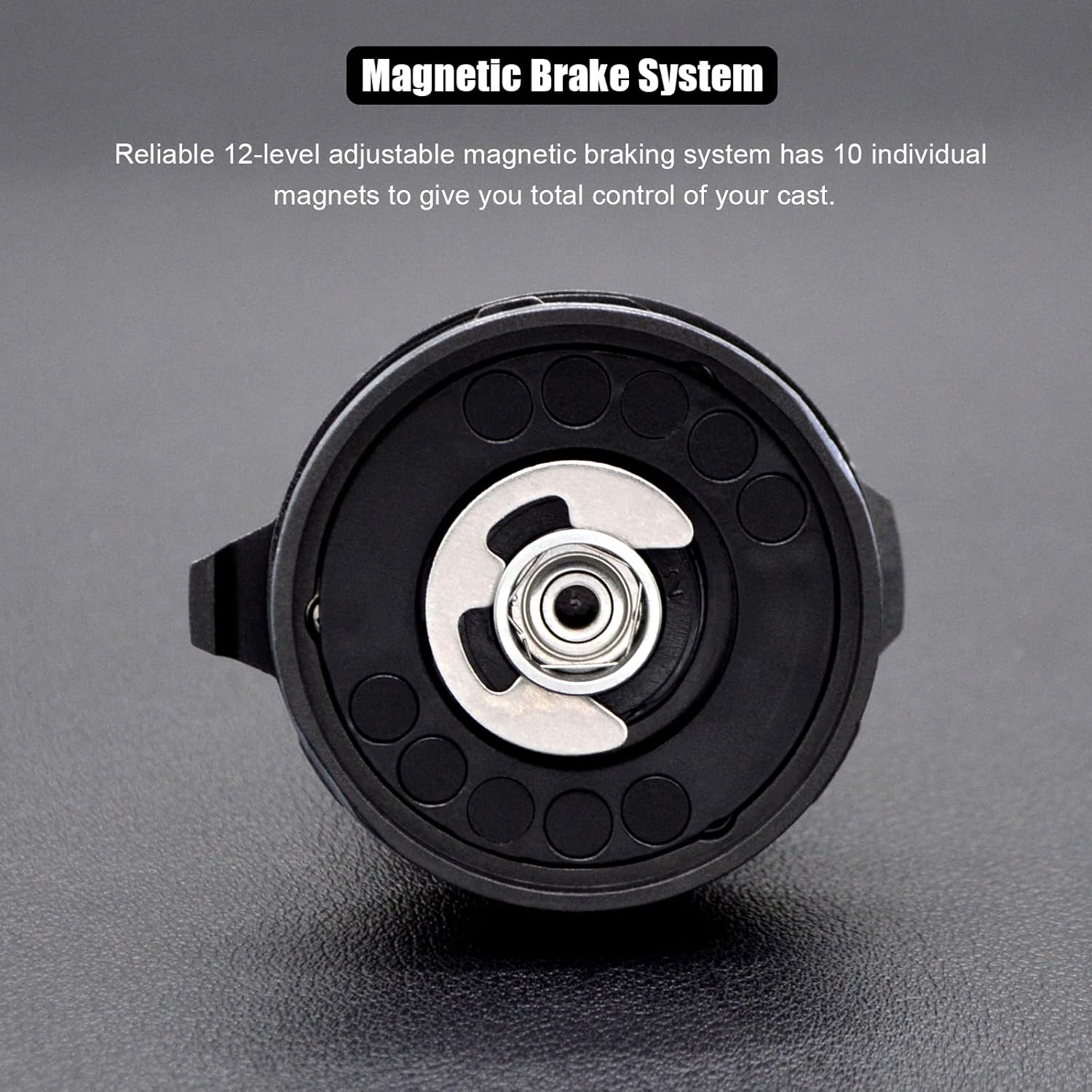 Carbon 380 Baitcasting Fishing Reel, 7.2:1 Gear Ratio, Up to 39 Lbs Max Drag, Magnetic Brake, Lightweight Carbon Fiber Frame and Side Covers, Deep Spool Large Capacity Saltwater Casting Reel