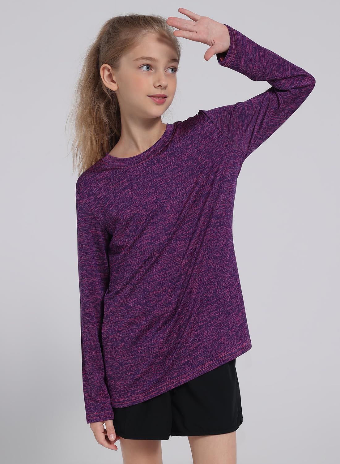 5 Pack: Youth Girls Long Sleeve Shirts Dry Fit Athletic T-Shirts Soft Active Performance Tees Tops for Kids Teens - Image 5