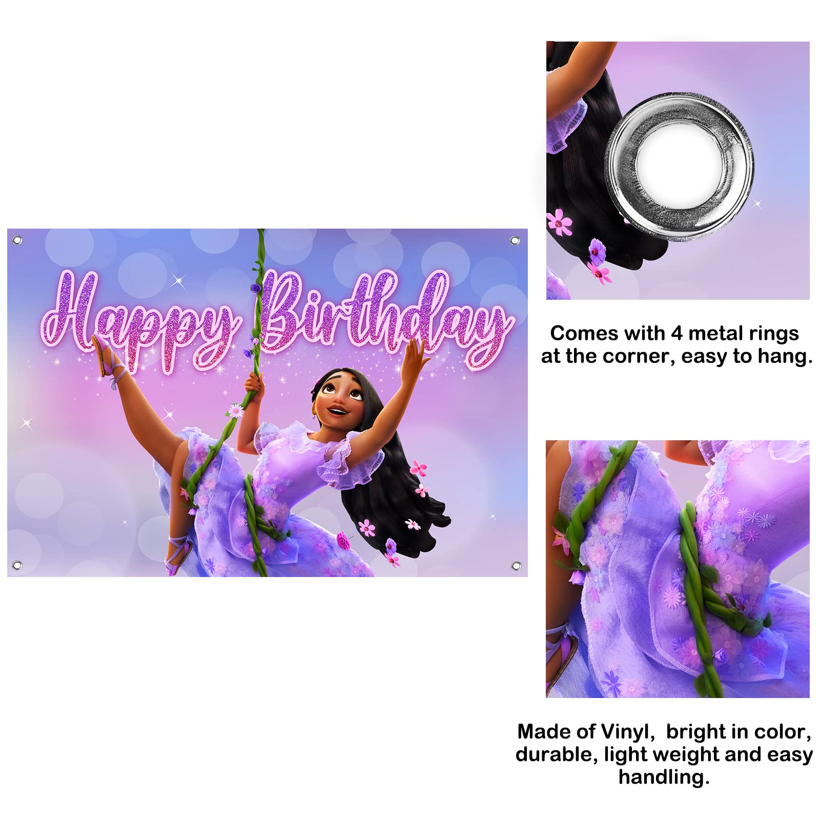 Buy Encanto Birthday Party Supplies, Happy Birthday Backdrop for Encanto Party Decorations, 5 x