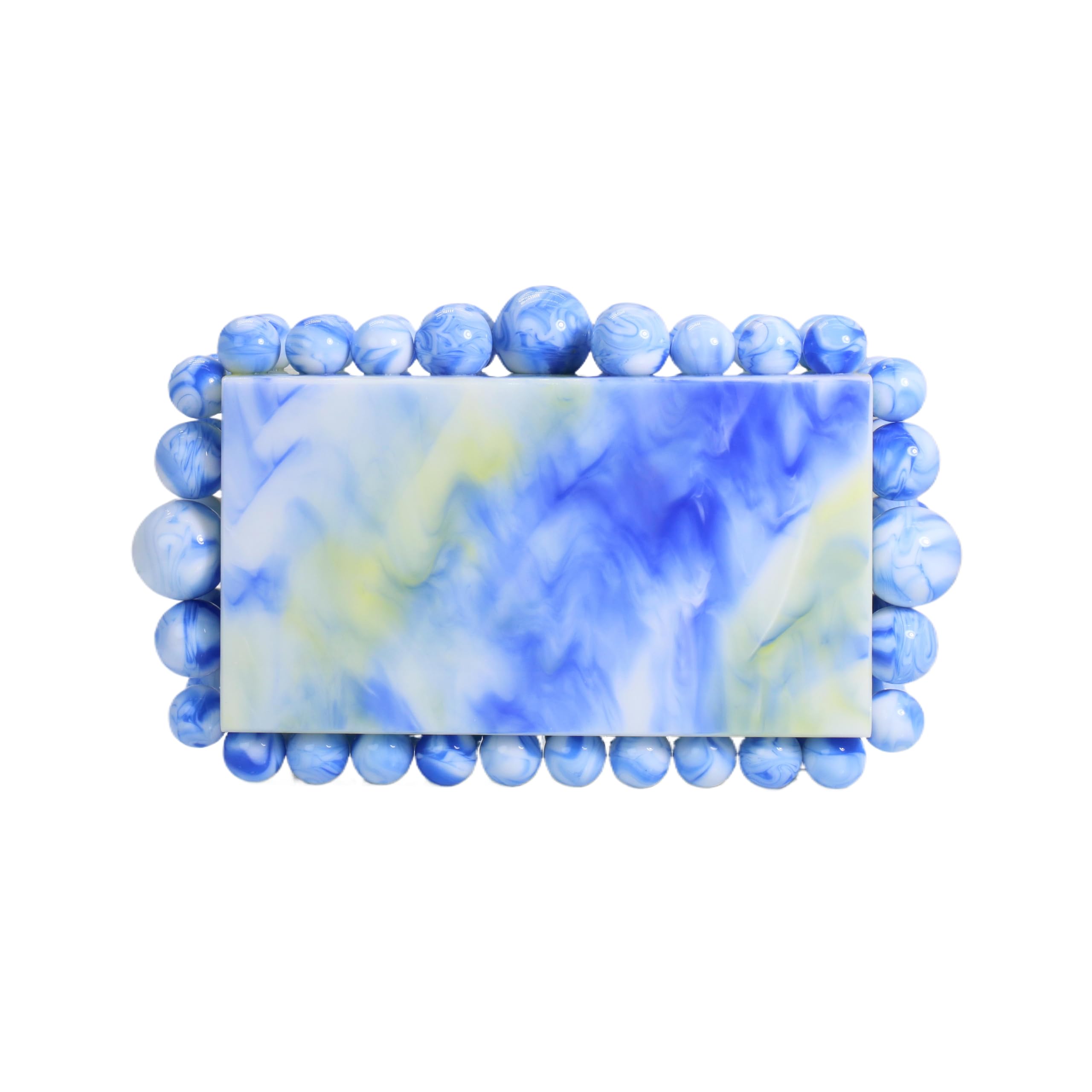 Tngan Women Acrylic Evening Clutch Box Purse Marble Handbag for Wedding Cocktail Party Banquet, Blue
