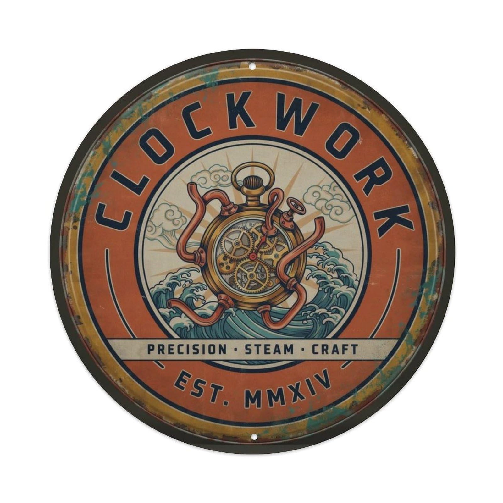 Clockwork Steampunk Metal Tin Sign Plaque