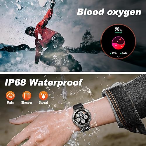 Miniatura 7 de Reloj inteligente para hombre, rastreador de actividad física Bluetooth resistente al agua, responder llamada, relojes digitales para hombre, reloj