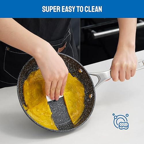 Miniatura 7 de Utensilios de cocina de inducción antiadherentes, juego de ollas y sartenes BEZIA para placa de inducción, compatible con todas las estufas, juego