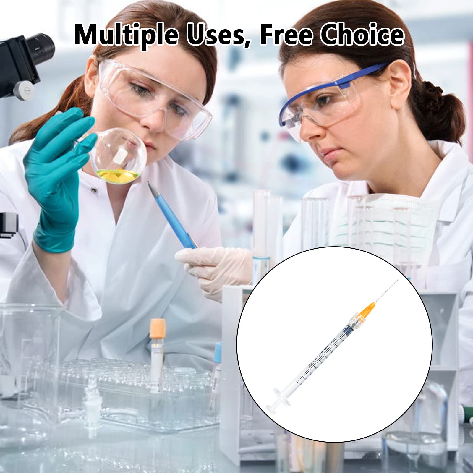 1ml Luer lock Syringe with 25Ga Needle, 100 Pack Individually Packaging Disposable Plastic Syringes and Needles for Scientific Labs, Industrial, Animal and Pet Supplies — Amazon image 5