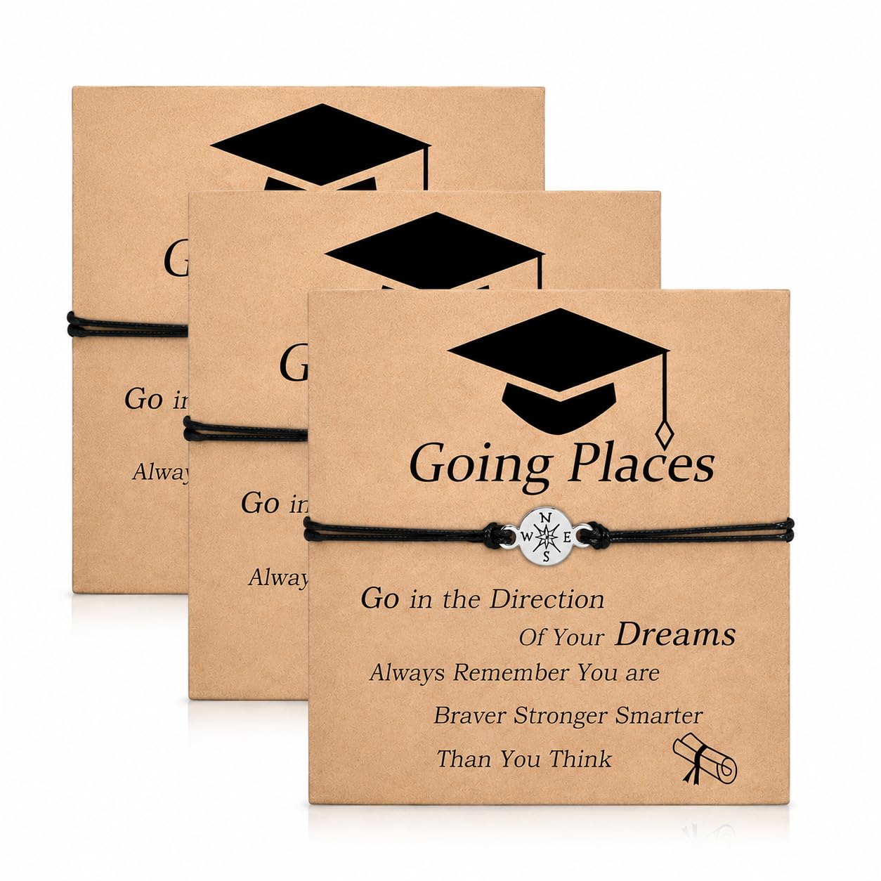 Pulsera de graduación 2026 – Pulsera de brújula de viaje – Idea de regalo para compañeros de clase, novio, hijo, hija y niña