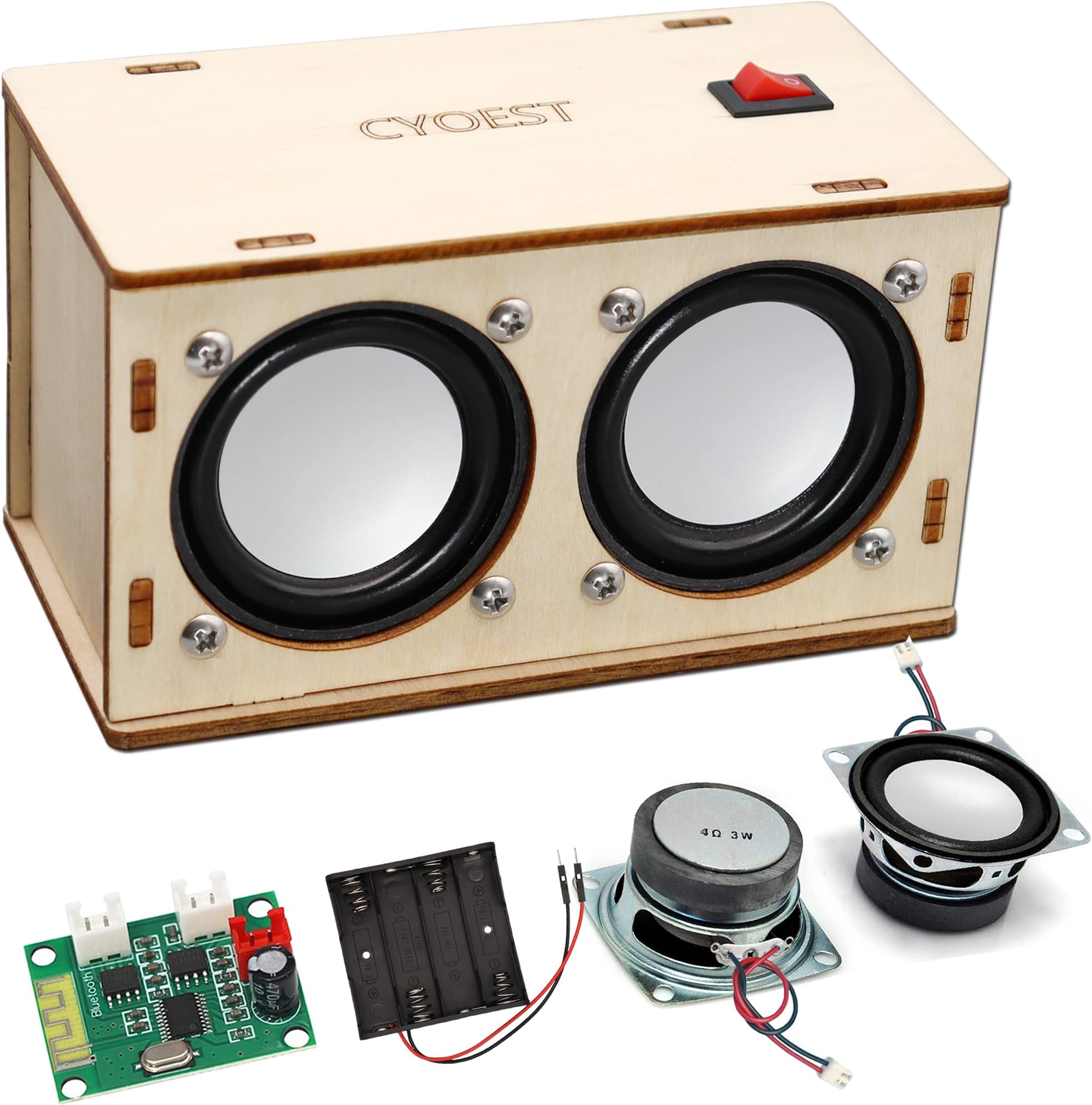 STEM Projects for Kids & Adults Build Your Own Bluetooth Speaker - Science Experiment Electronics Kit | Beginner's Starter DIY Set,STEM Gifts for Teenage Girls + Boys Ages 10 and Up (Dual Speakers)