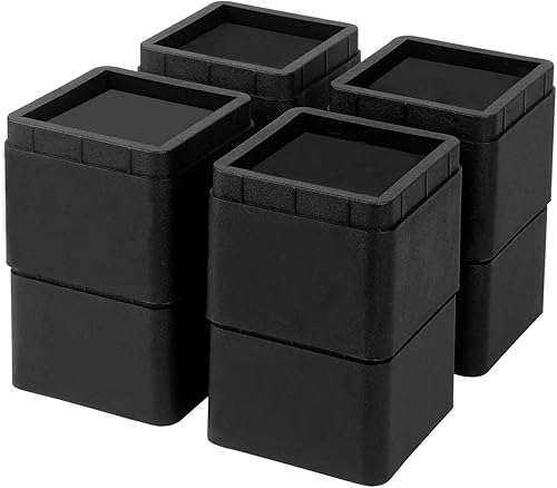 Miniatura 2 de BTSD-home Elevadores apilables para cama y muebles, elevadores de cama resistentes de 3 pulgadas para dormitorio, sofá, silla, mesa, 3 o 6 pulgadas,