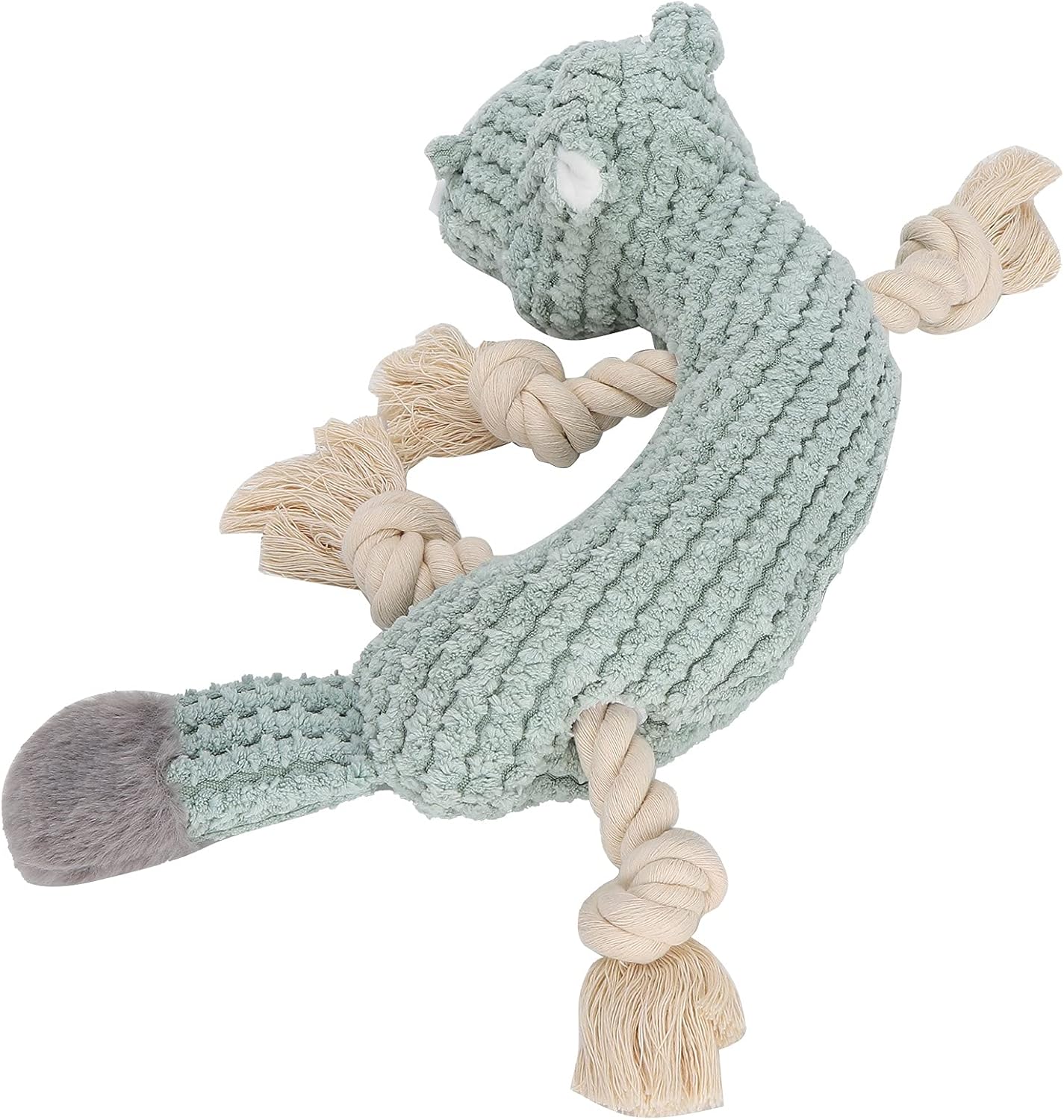 Pet Plush Toy Chewing Squeaky Toys Plush Hippo Shape Cotton Rope Knot for Puppy and Medium Dogs