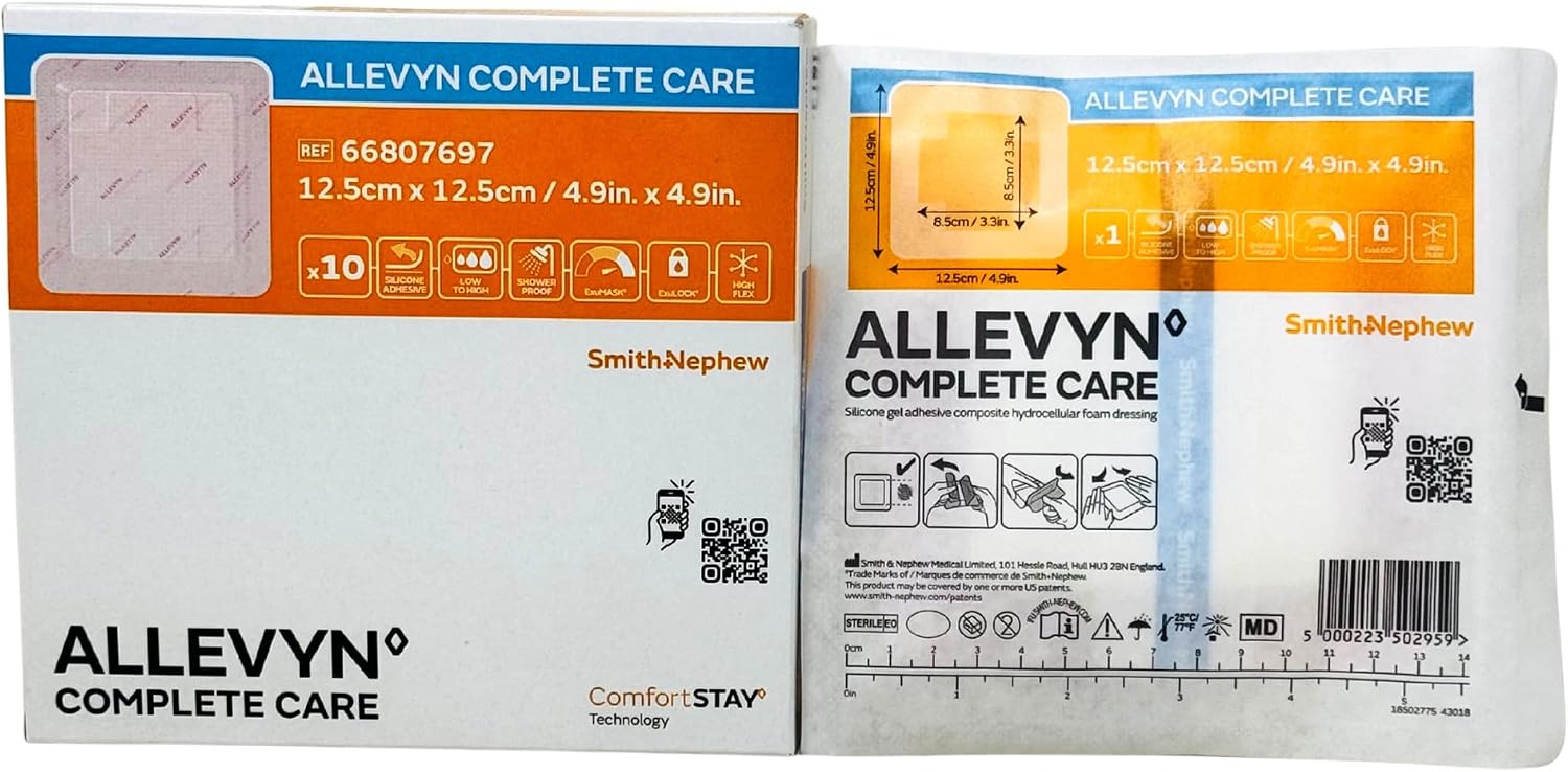 Silicone Dressing 5" x 5" - Complete Care - Box of 10 Dressings