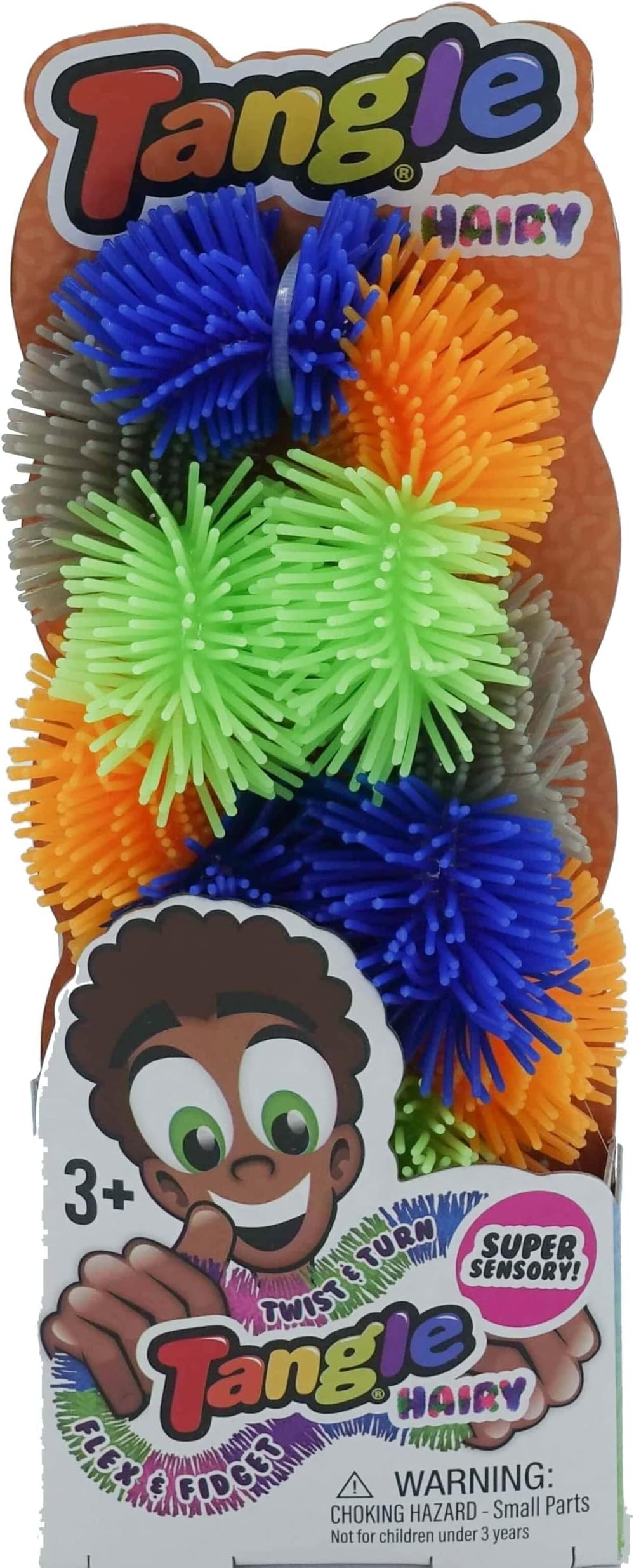 TangleJr Hairy (Blue/Green/Orange) - Genuine Fidget Toys Sensory Toy - Twisty Fidget Toy Tangle Fidgets for Kids and Adults - Fidget Toy for School - Gift for Teens and Adults