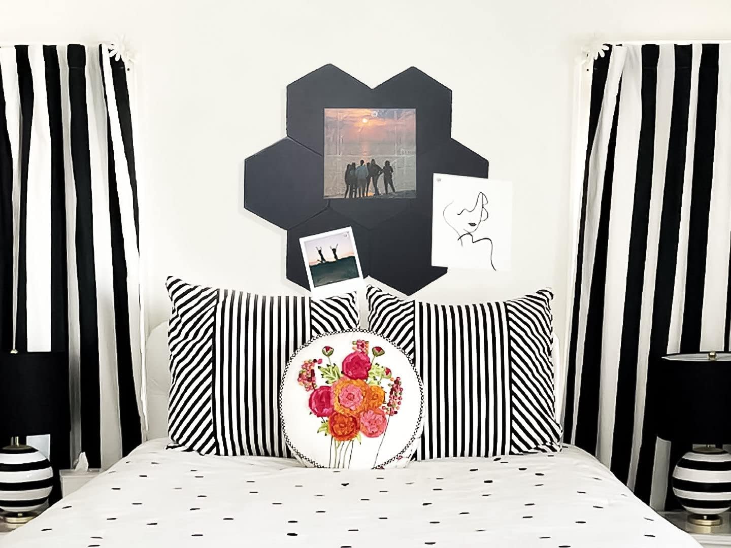 REFOAMATION 15 Pack 7" x 8" x 3/8" New Version Durable Rubber Hexagon Bulletin Board Tiles Versatile Peel Stick Self Adhesive Foam Pin Board, Acoustic Dampening Wall Decor, Soundproofing Insulation