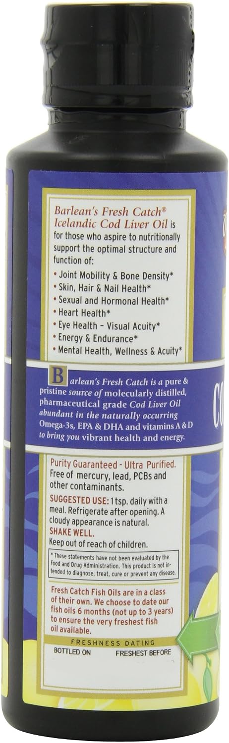 Barlean's Fresh Catch Cod Liver Oil Lemonade Flavor
