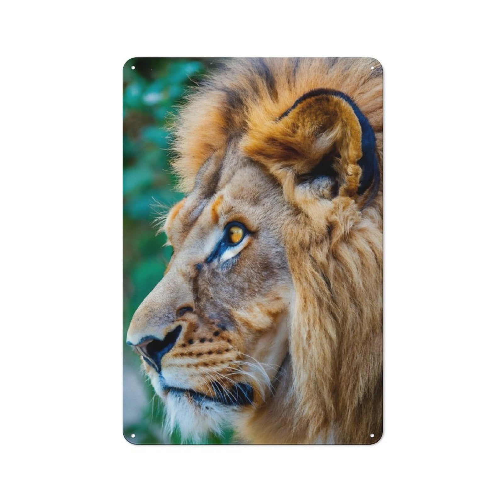 Vintage Metal Sign 30x20cm Featuring Lion Face, Home Bar Decor for Cafe, Pub, Workshop Or Home Bar