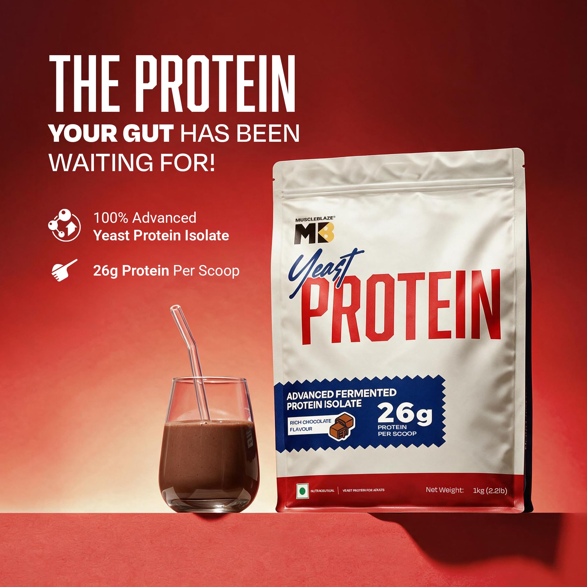 MuscleBlaze Yeast Protein Powder, 1kg (2.2lbs) — Amazon image 2