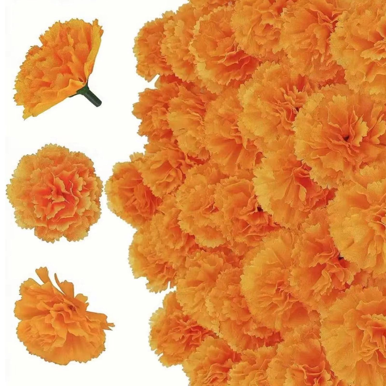 Lerpwige 50 Divisions Realistic Fabric Tagetes Inflorescences 6cm Flower Executives Flexible Substrates For Party Deck Blossomy Arrangements Wedding Wreath Decorations