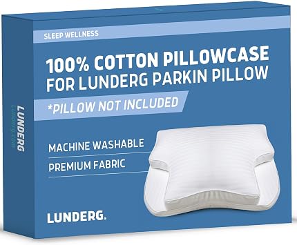 Lunderg Pillowcase Replacement for Our Parkin CPAP Pillow - Premium Cotton Fabric - Pillow NOT Included