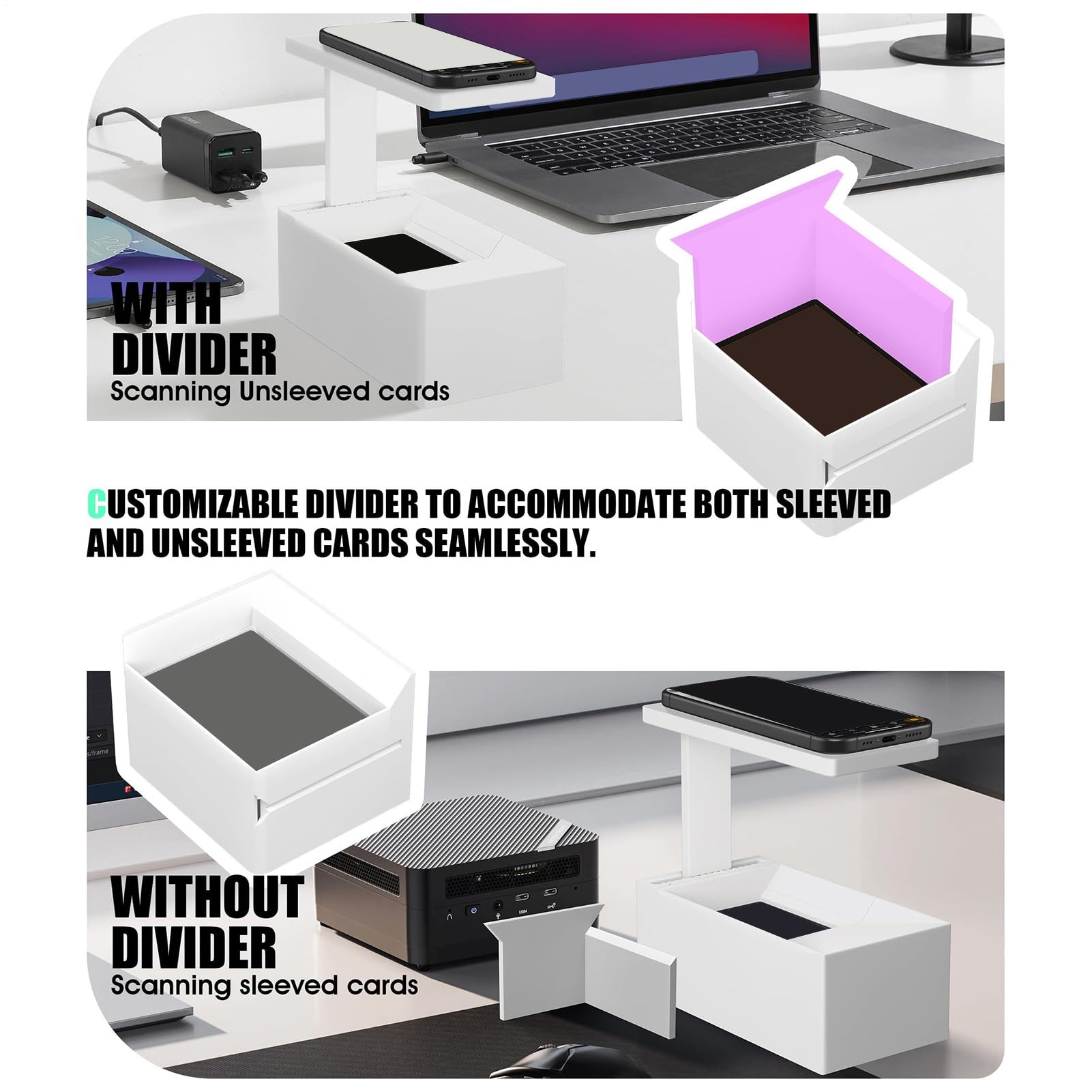 Soporte para escáner de Tarjetas, escáner de Tarjetas, escaneo de Tarjetas MTG, Canal de Tarjetas Intercambiables, escaneo rápido, Accesorios para reuniones de Vacaciones, Fiestas, Bares