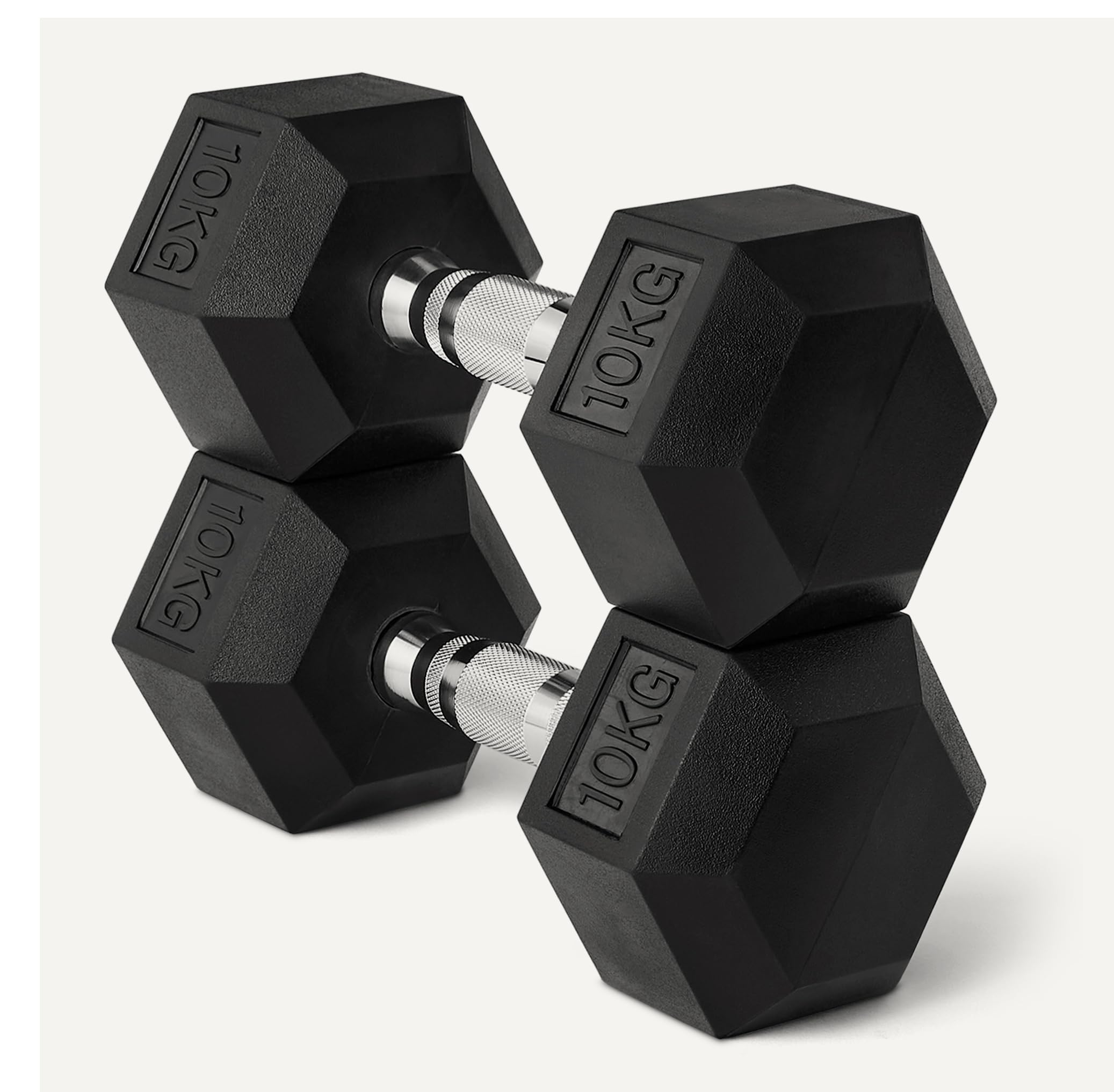 Amazon Basics Rubber Encased Hex Dumbbell Weights Set