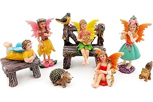 Garden Statues Fairies Set of 10 Pcs Miniature Garden Figurines Fairies Statues Outdoor Decor