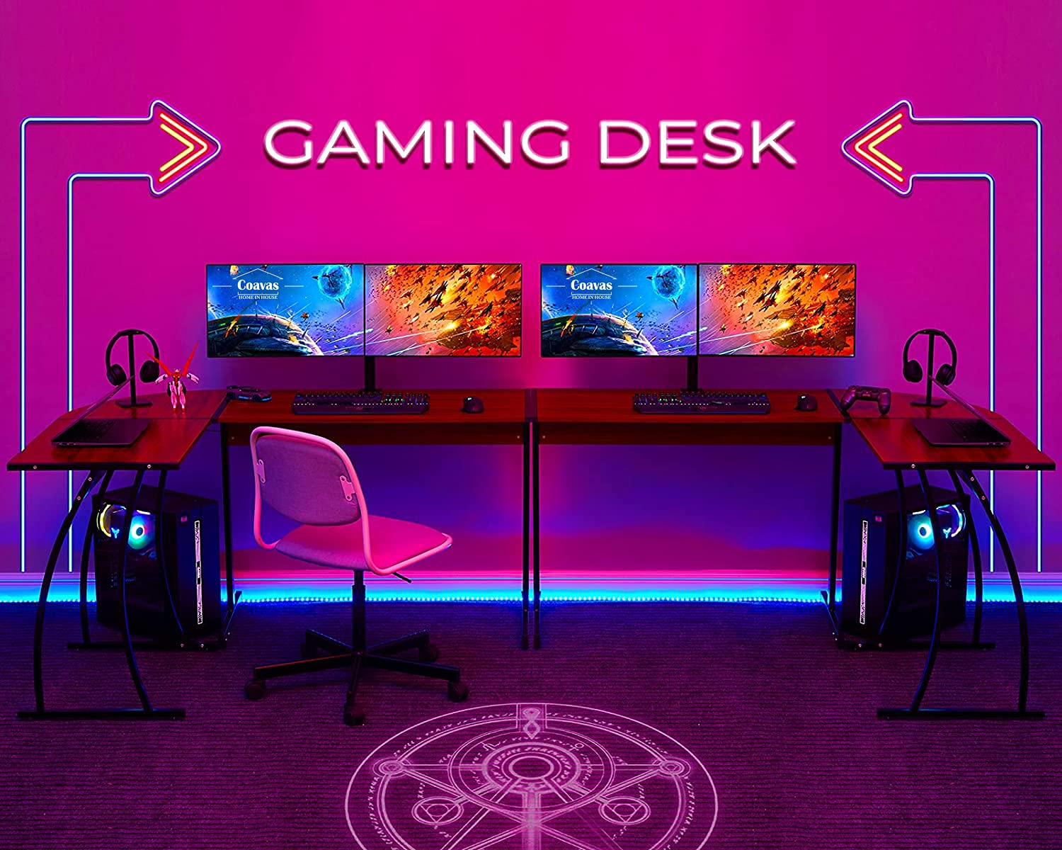 ComputerDesk Office Desk LShaped Wood Corner Desk Computer