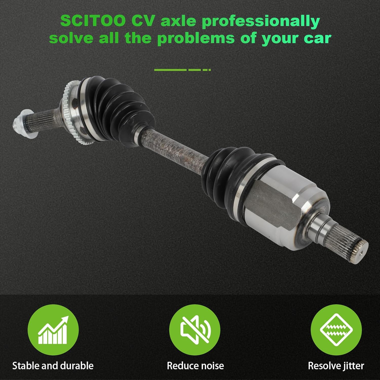 SCITOO CV Axle Shaft Assembly Front Left for Ford Fusion 3.0L,for Lincoln Zephyr 3.0L,for Mazda 6 3.0L,for Mercury Milan 3.0L 2006-2009 66-8182 FWD
