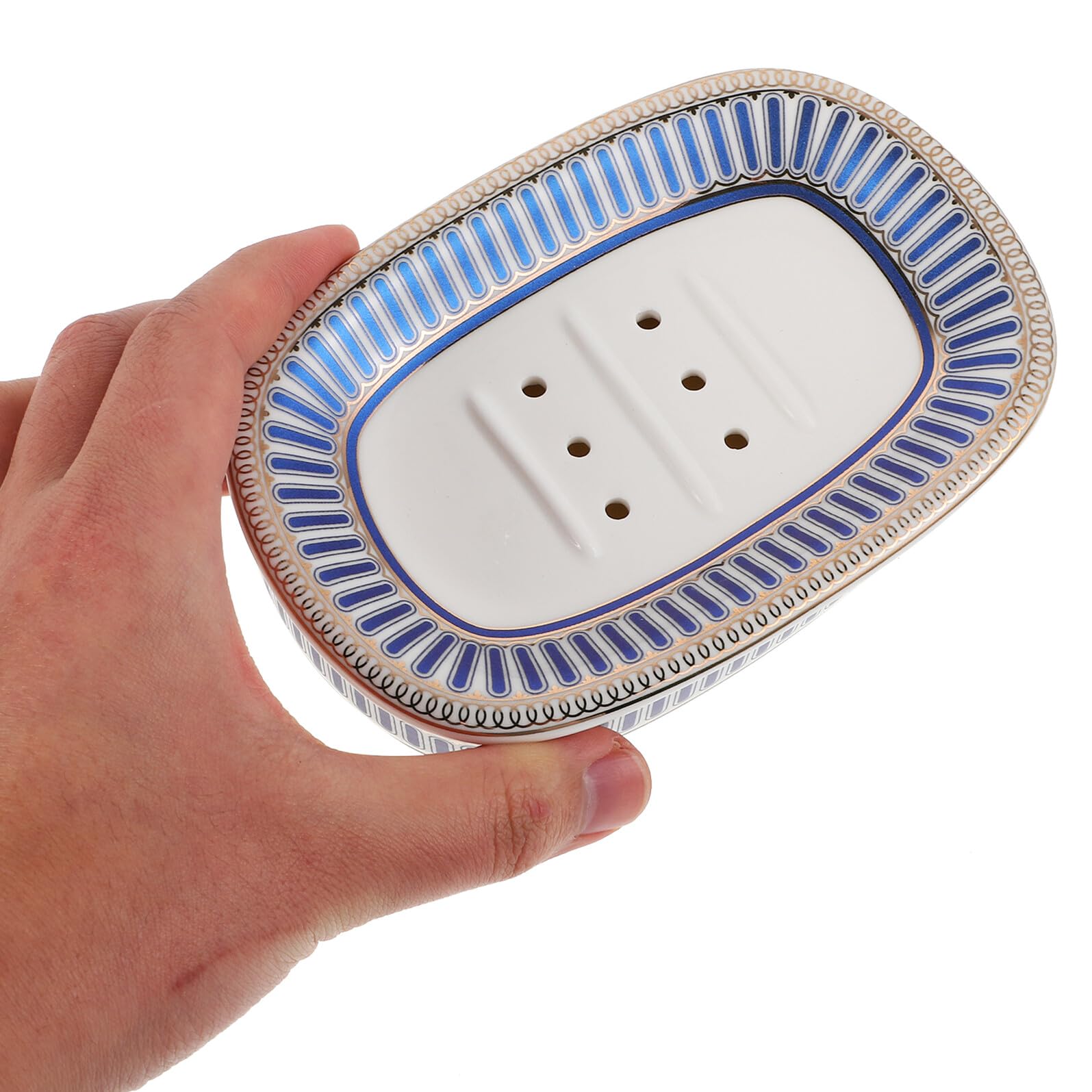 KOMBIUDA Hygienische Keramik Seifenschale mit Mehrstufigem Abflussdesign und Abnehmbarem Aufbau Stilvolle Seifenablage für Badezimmer und Küche Leicht zu Reinigen und Elegant