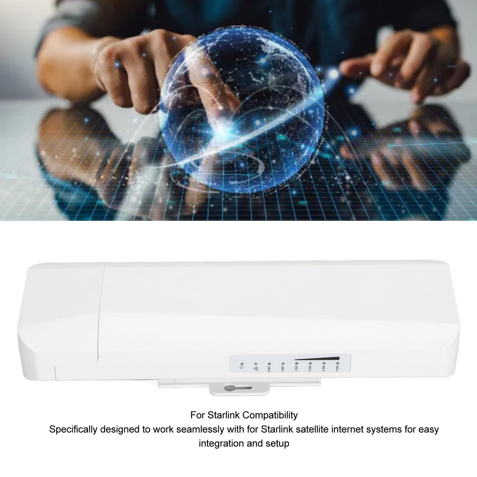 SENECESLI Drahtlose Brücke für den Außenbereich, Punkt-zu-Punkt für 5,8 G 3 Km Lange WLAN-Brücken mit 14 DBi High-Gain-Antenne, 2 RJ45-LAN-Ethernet-Ports, Wetterfest nach IP65