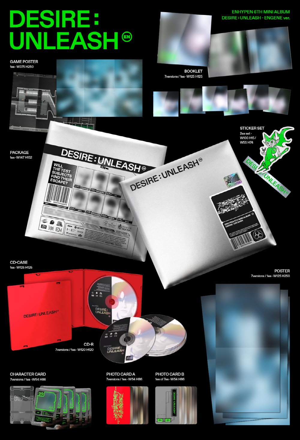 K-POP・アジア ENHYPEN 6TH MINI ALBUM DESIRE: UNLEASH E'NHYPEN DESIRE : UNLEASH 6th Mini Album with Trarcking