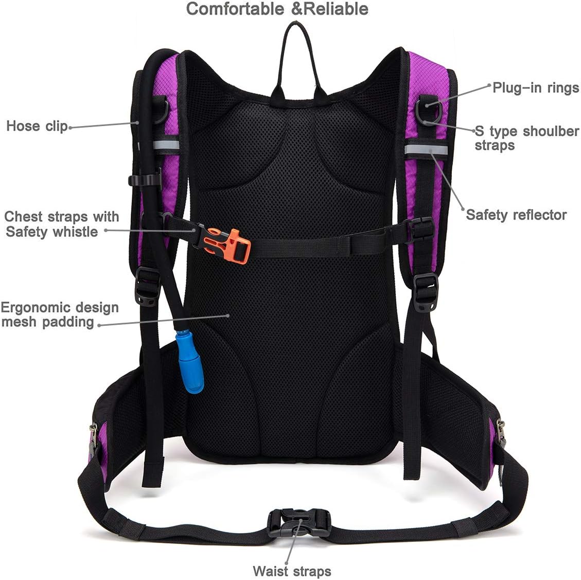 REINOS Hydration Backpack with 3L Bladder for Men & Women, Daypack with Thermal Insulation | Great for Hiking, Running, Cycling, Camping, Skiing, Outdoor Activities
