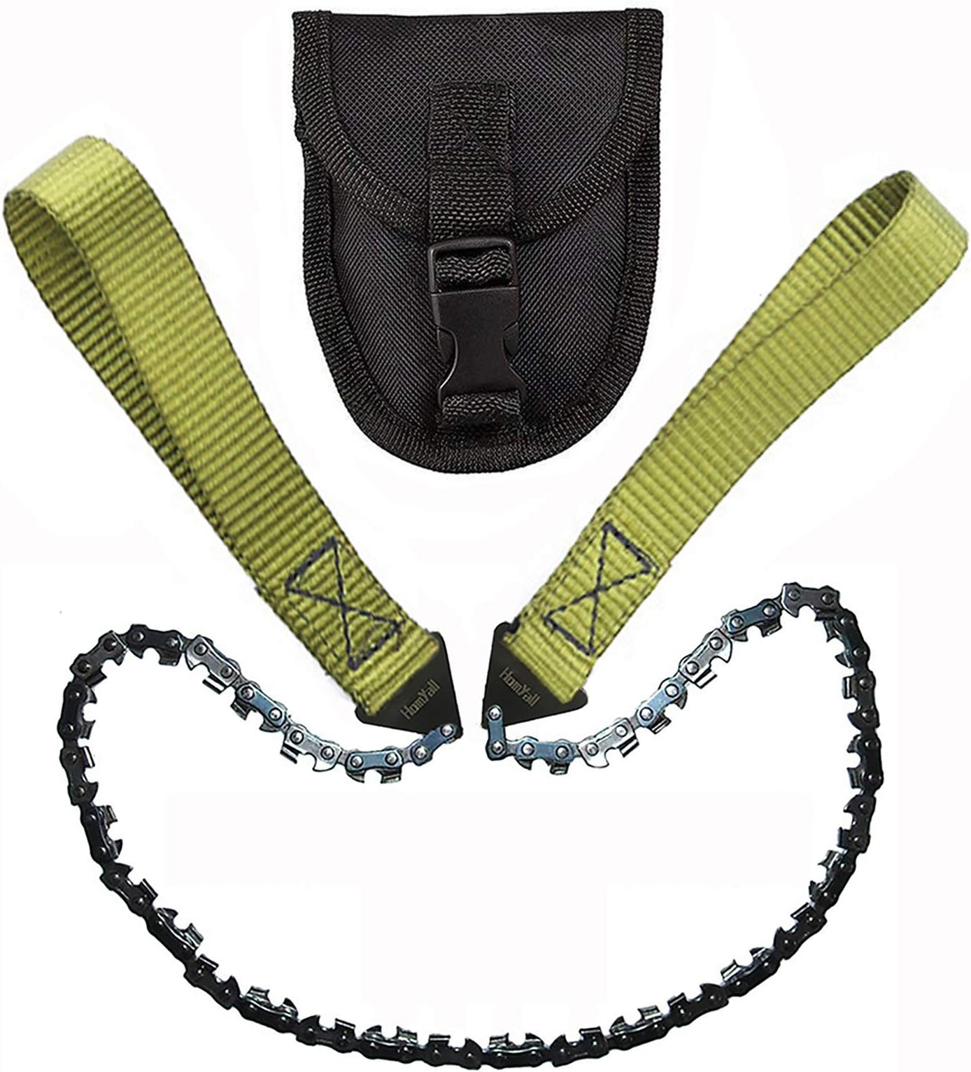 24" Pocket Chainsaw 3X Faster with Cutting Blade ON Every Link-Best Pocket Saw for Wood Cutting Outdoor Hiking Camping Survival Gear Garden Work with Pouch- Bonus Front Snap Carrying Case