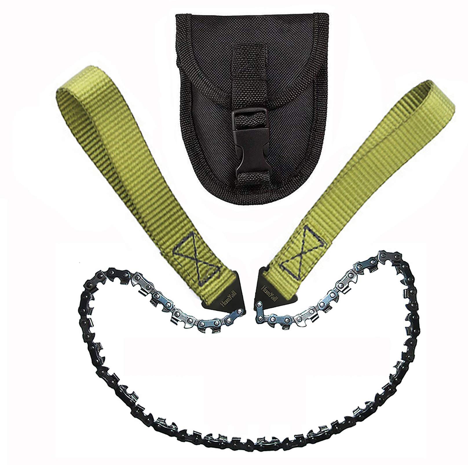 24" Pocket Chainsaw 3X Faster with Cutting Blade ON Every Link-Best Pocket Saw for Wood Cutting Outdoor Hiking Camping Survival Gear Garden Work with Pouch- Bonus Front Snap Carrying Case