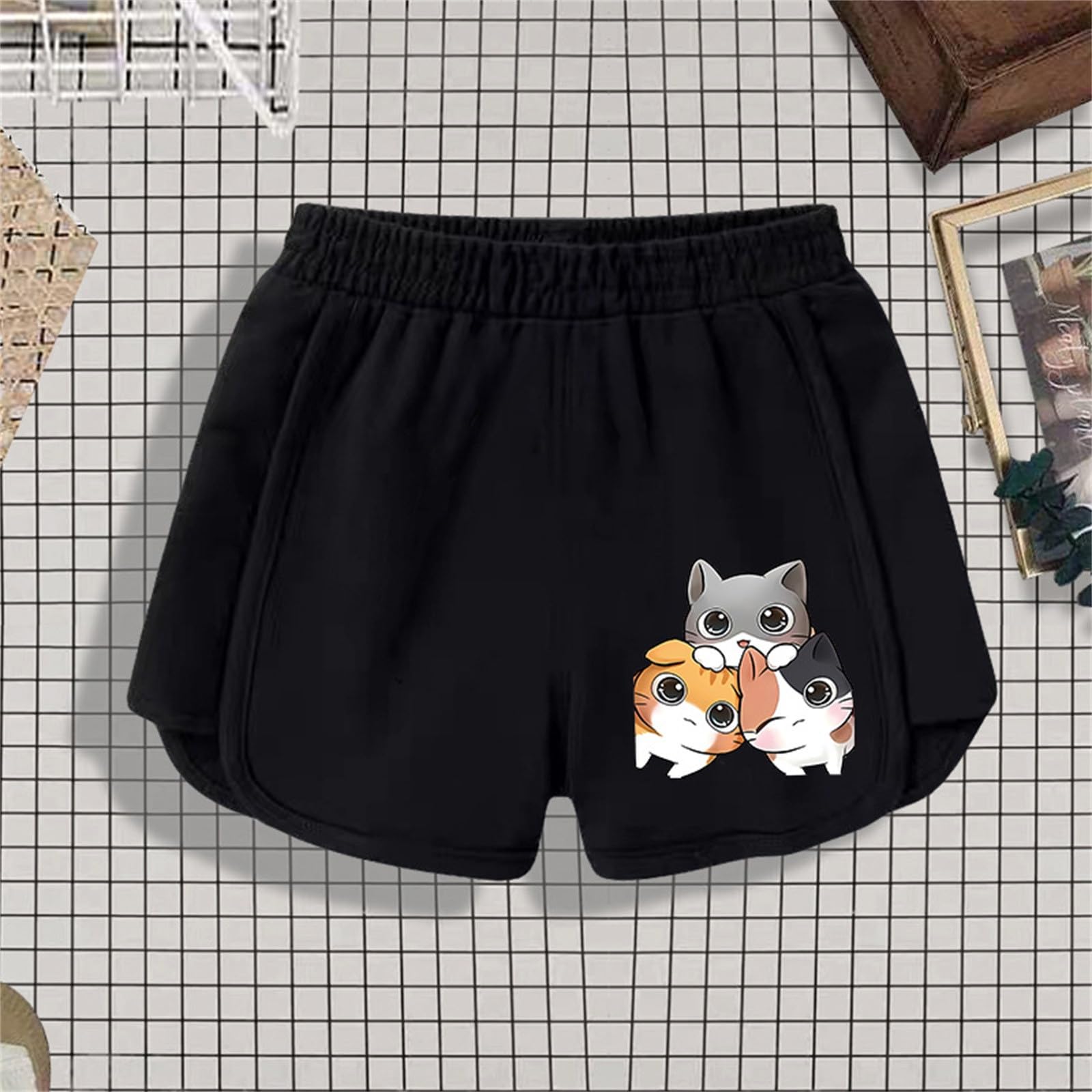 Generisch Shorts für Mädchen Bedrucken Gym Shorts Sommerhose Casual Girl Sporthose Atmungsaktiv Baggy Pants Kinder Turnhose Freizeithose Kurze Hosen Kurze Hose Mädchen Sommer Sport Hosen