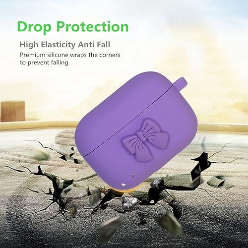 Miniatura 3 de Funda para Airpod Pro de 2 generación 2022, bonito kit de lazo de dibujos animados de silicona suave para mujeres, niñas, niños y adolescentes, con