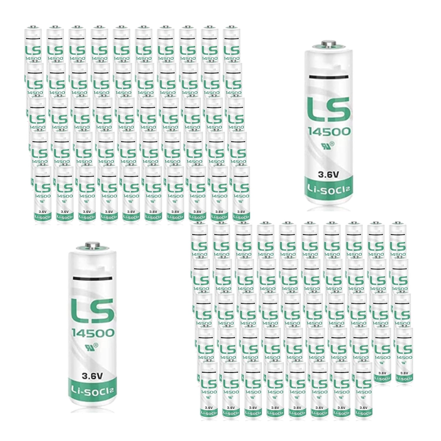YC 100 pcs 2600mAh LS14500 Battery for LS 14500 3 6V AA Battery Applied for Special Testing Electronic